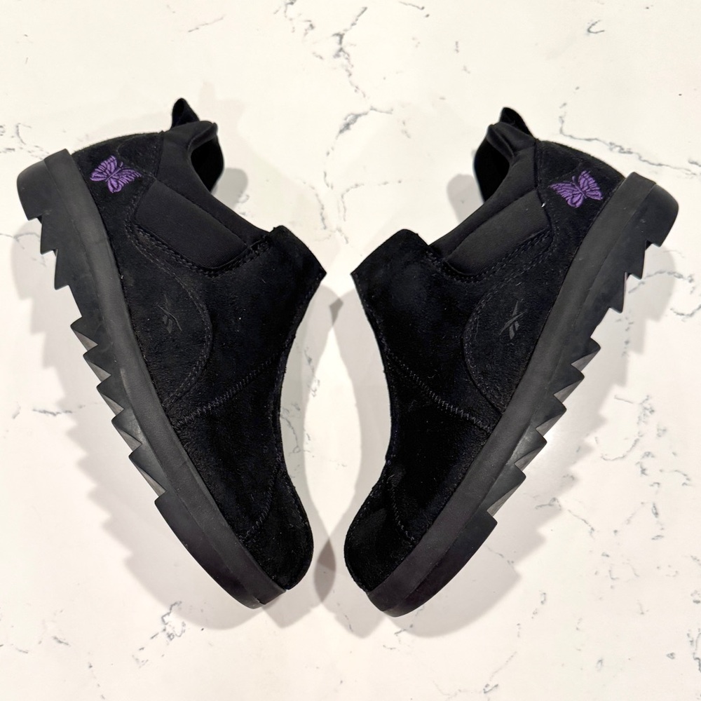 Reebok Needles Black Suede Sneakers Unisex Women’s Size 9.5 Men’s Size 8 NWOT - Picture 9 of 14